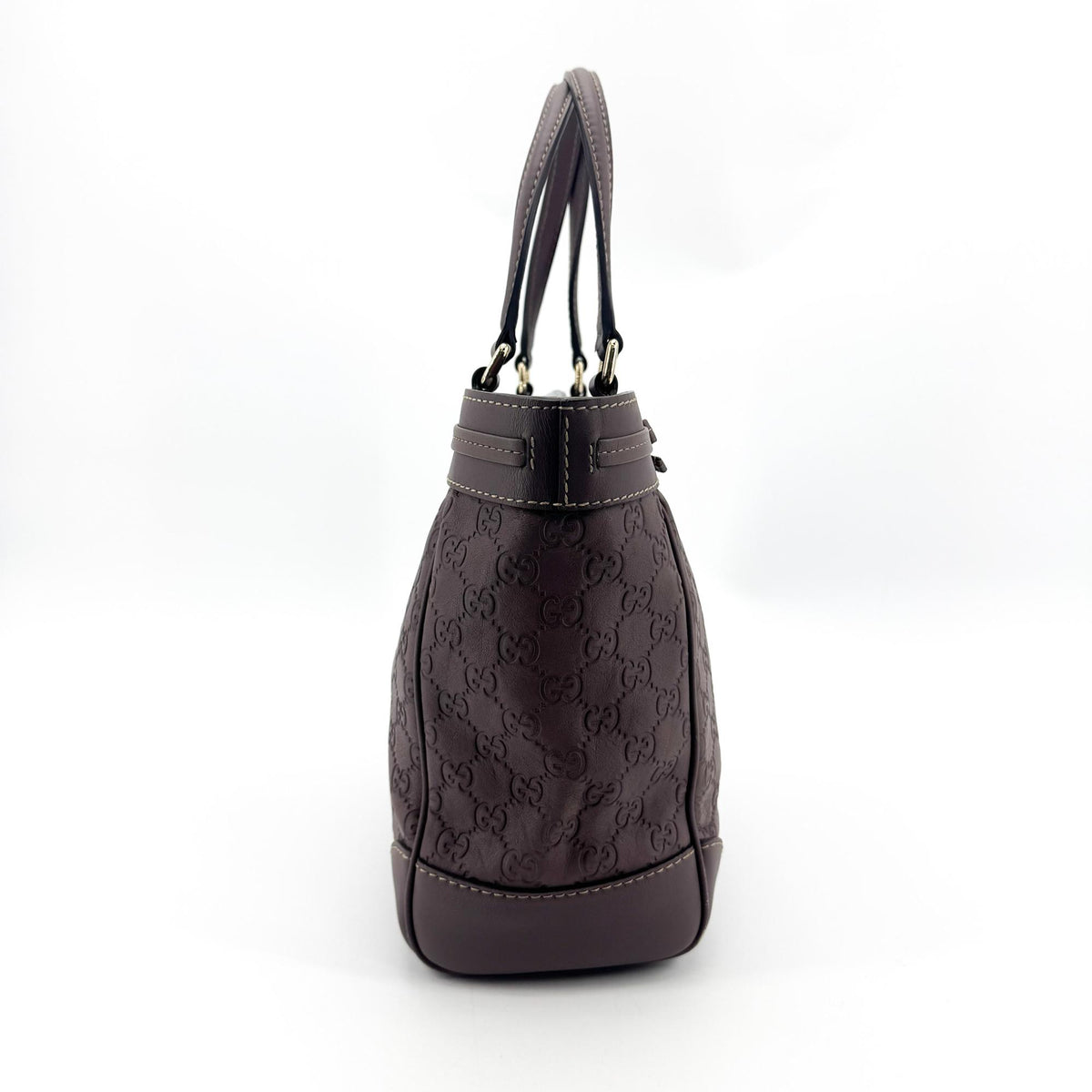 Gucci Cima Mayfair Ribbon Tote Bag Purple Brown