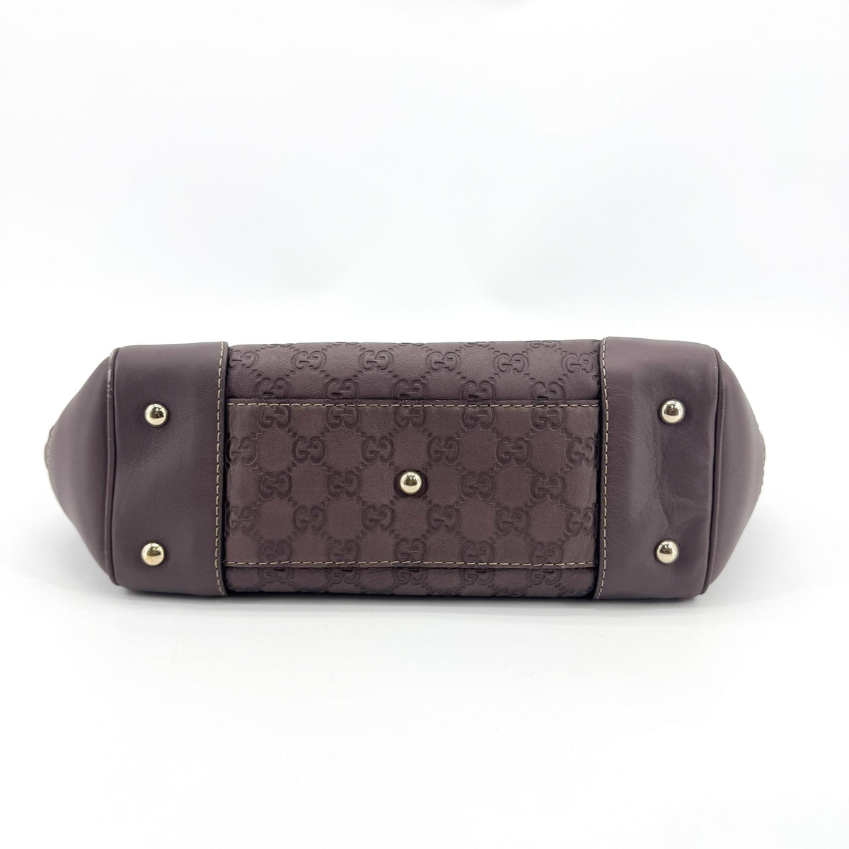Gucci Cima Mayfair Ribbon Tote Bag Purple Brown
