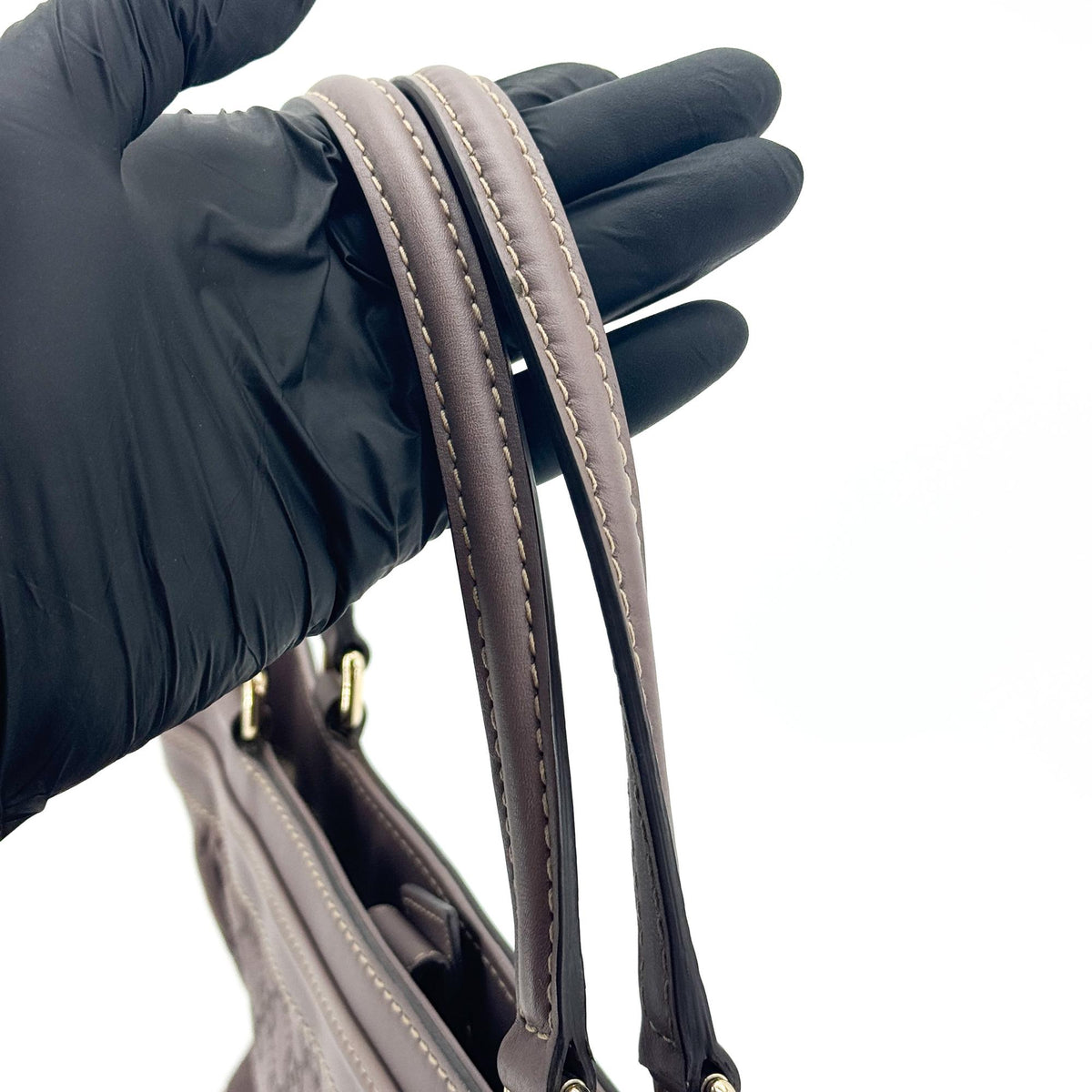 Gucci Cima Mayfair Ribbon Tote Bag Purple Brown