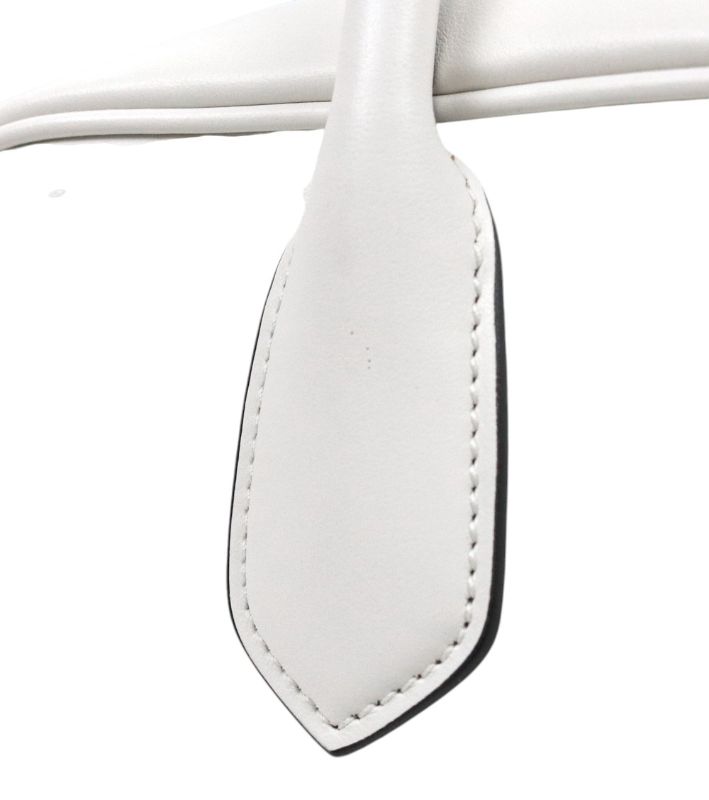 Prada White Leather Bowling Tote Bag