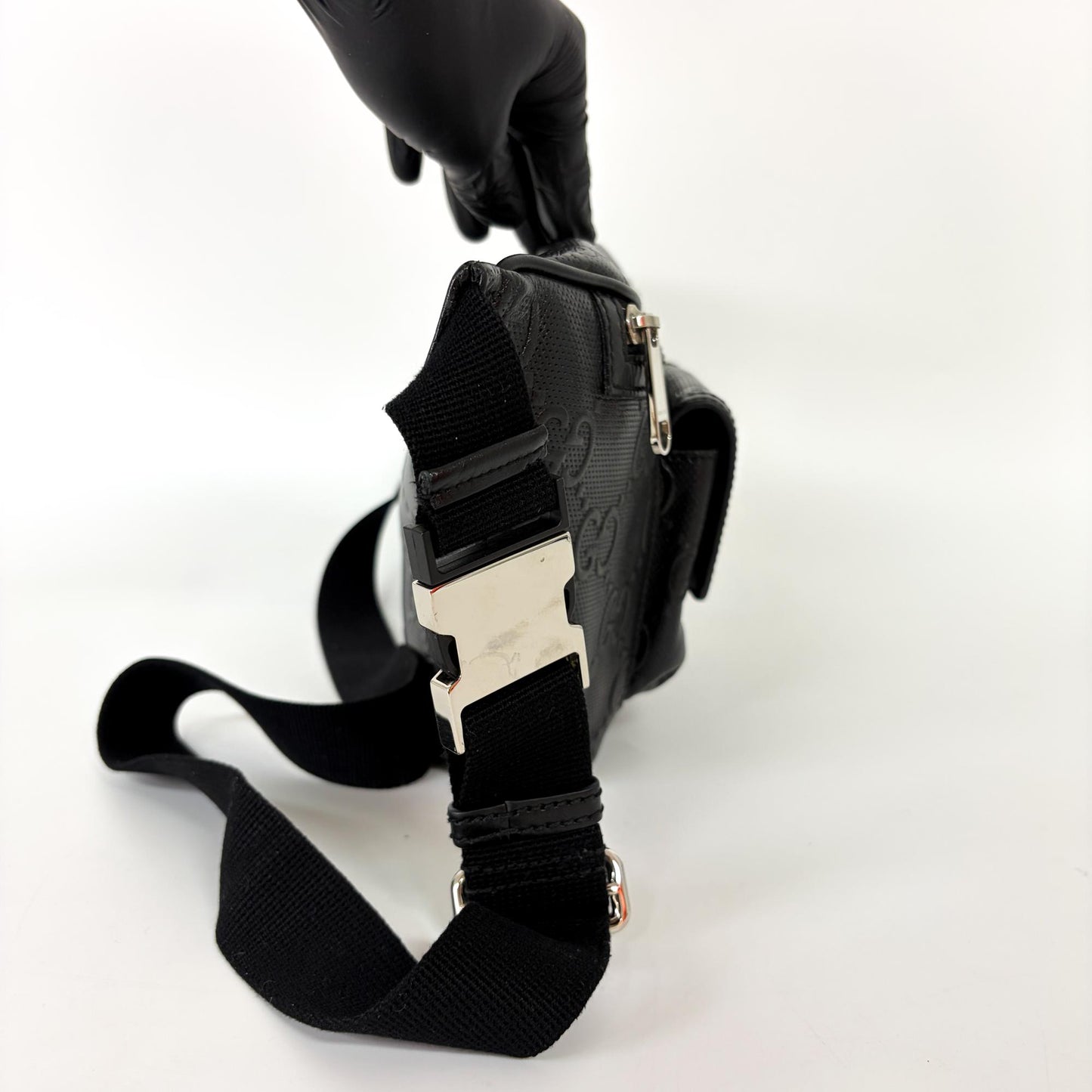 Gucci GG Embossed Belt Bag Black