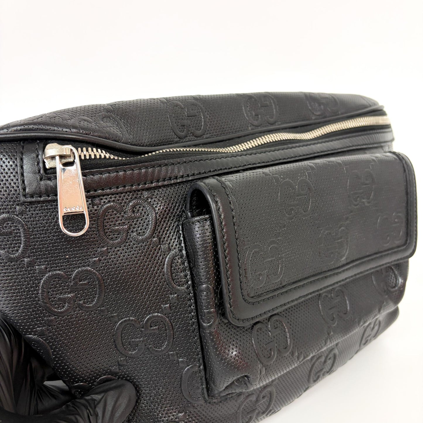 Gucci GG Embossed Belt Bag Black