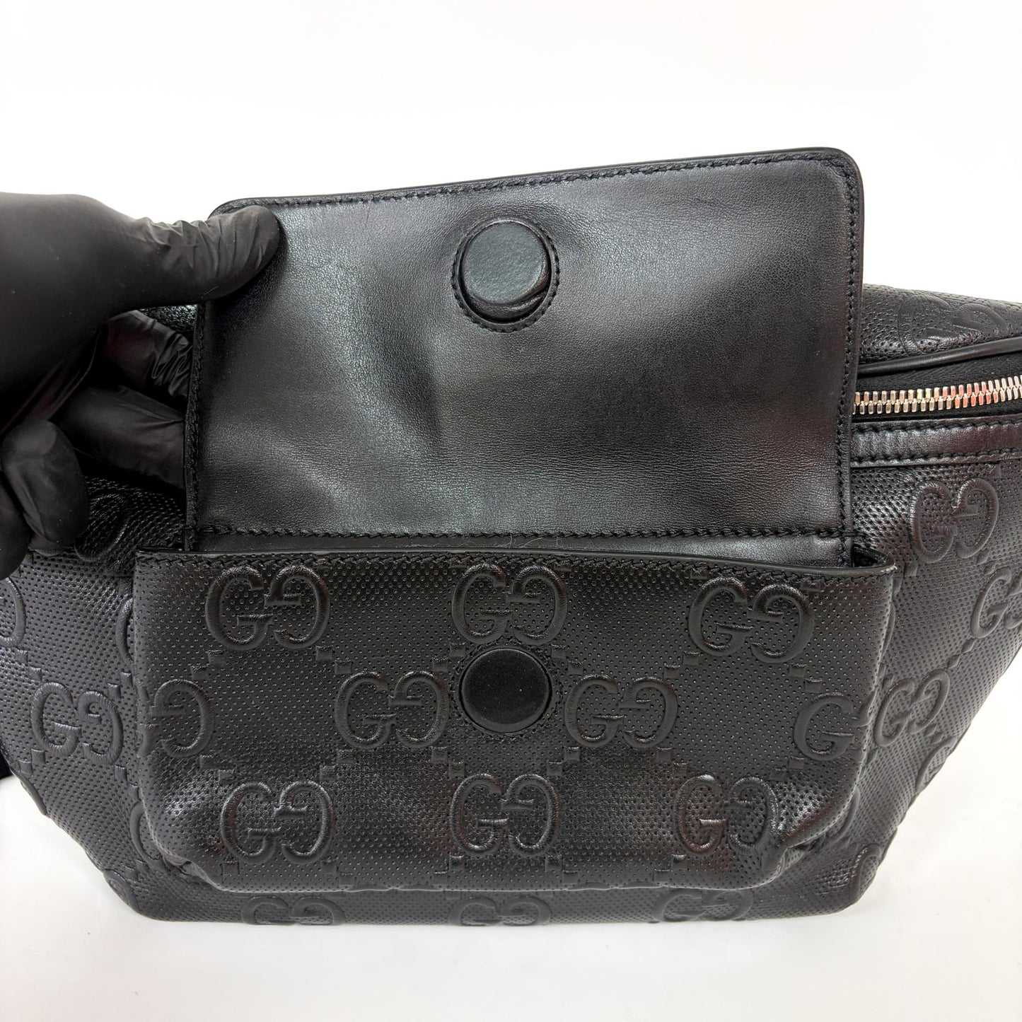 Gucci GG Embossed Belt Bag Black