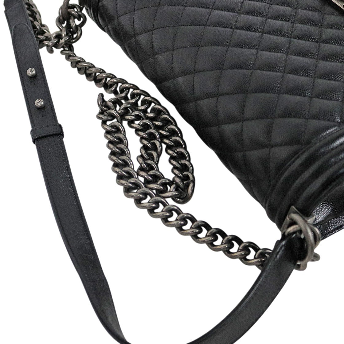 Chanel Black Large Caviar Boy Bag