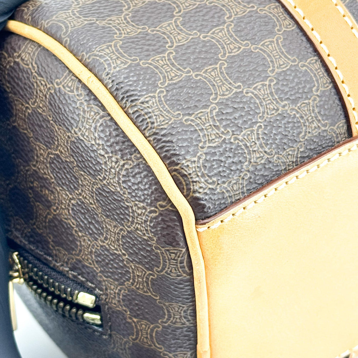 Celine Vintage Macadam Cylinder Handbag Brown