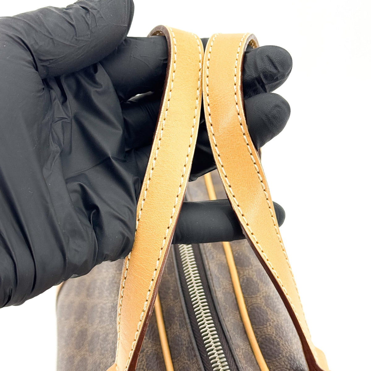 Celine Vintage Macadam Cylinder Handbag Brown