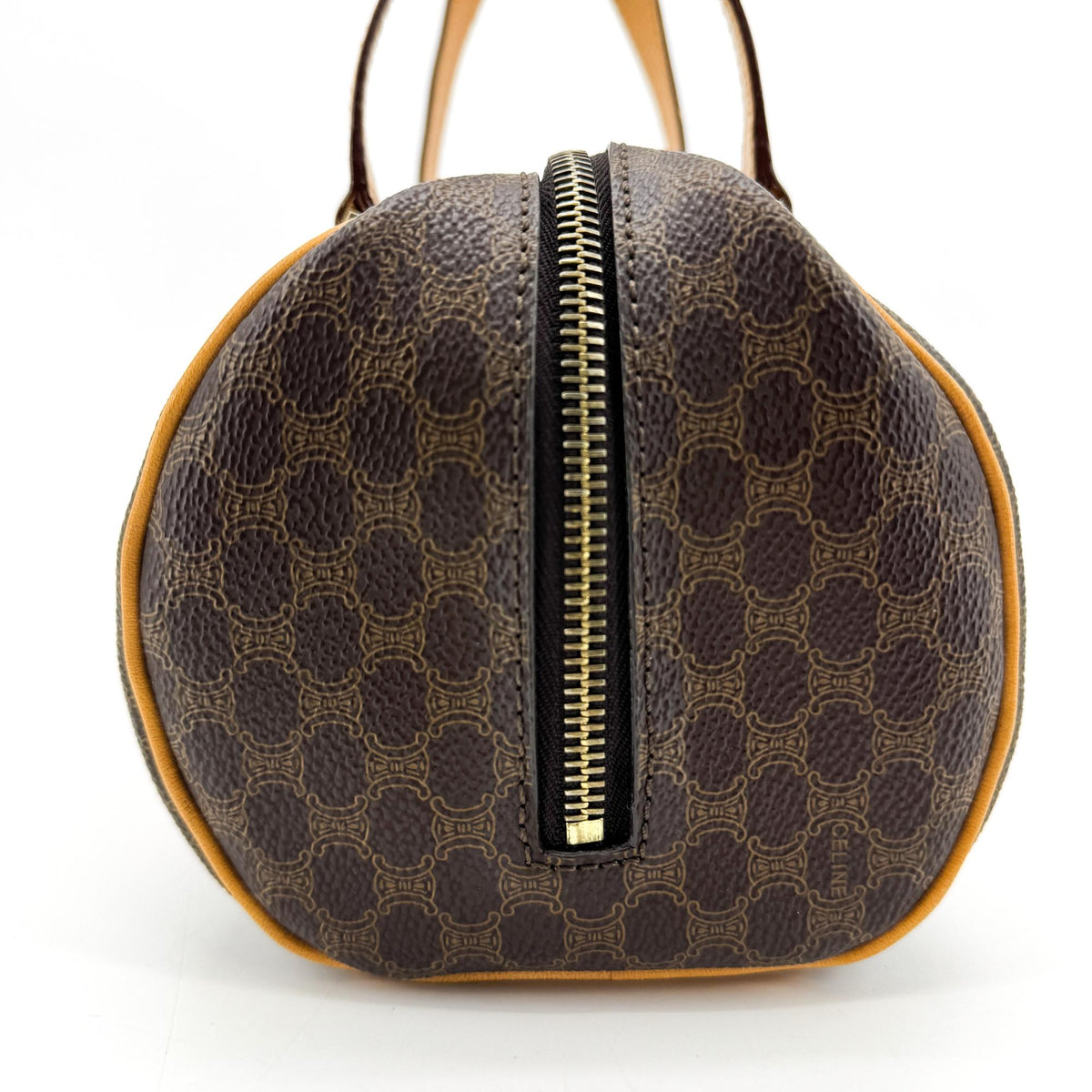 Celine Vintage Macadam Cylinder Handbag Brown