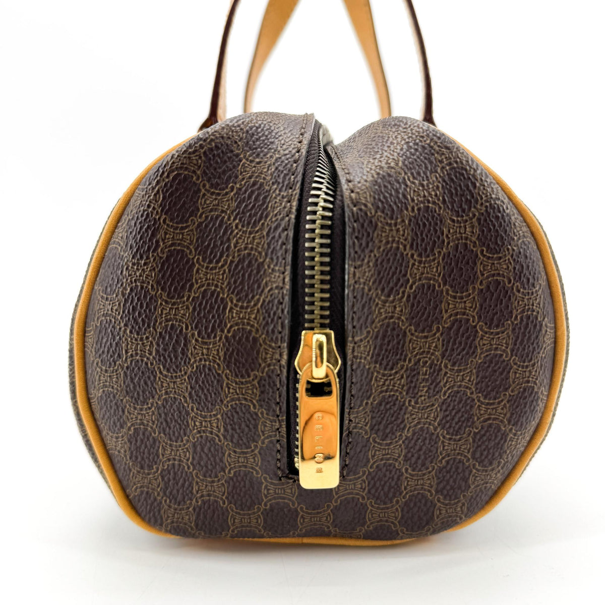 Celine Vintage Macadam Cylinder Handbag Brown