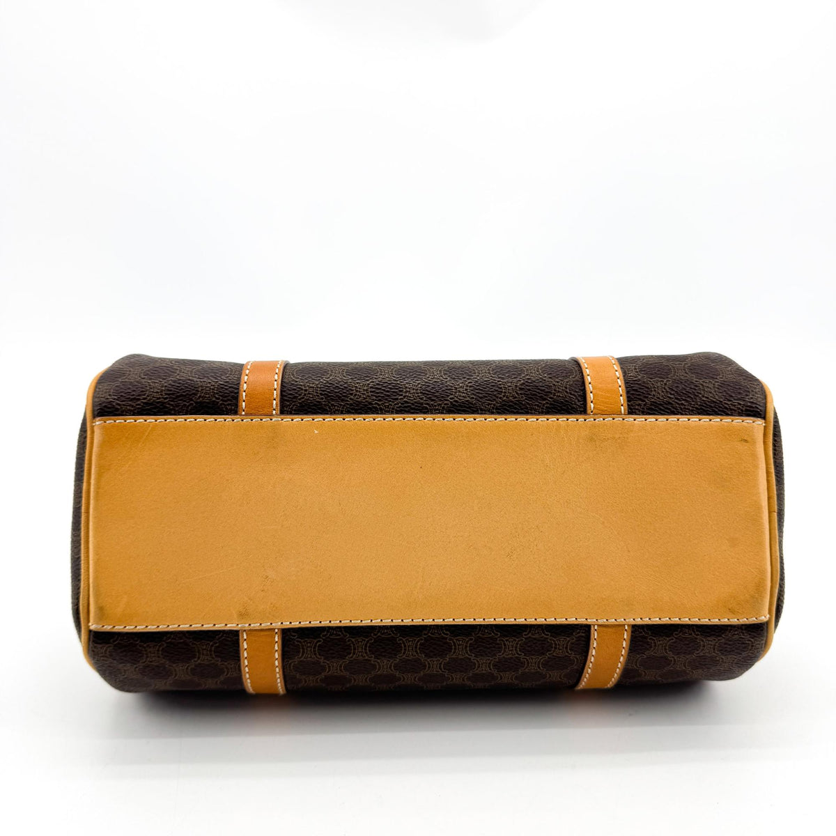 Celine Vintage Macadam Cylinder Handbag Brown