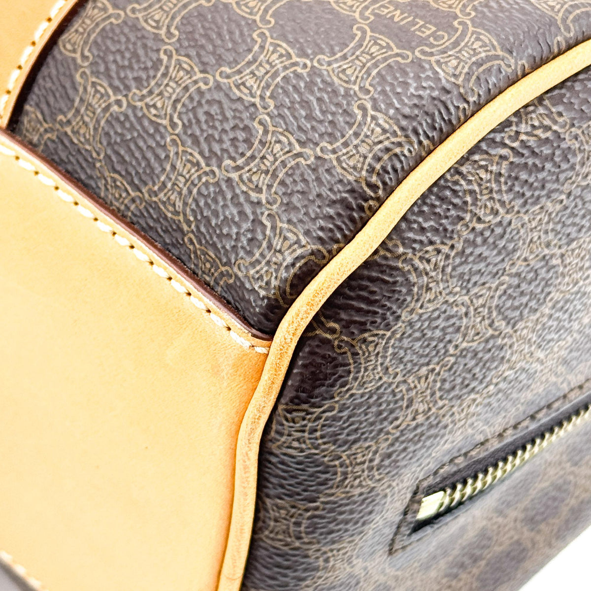 Celine Vintage Macadam Cylinder Handbag Brown