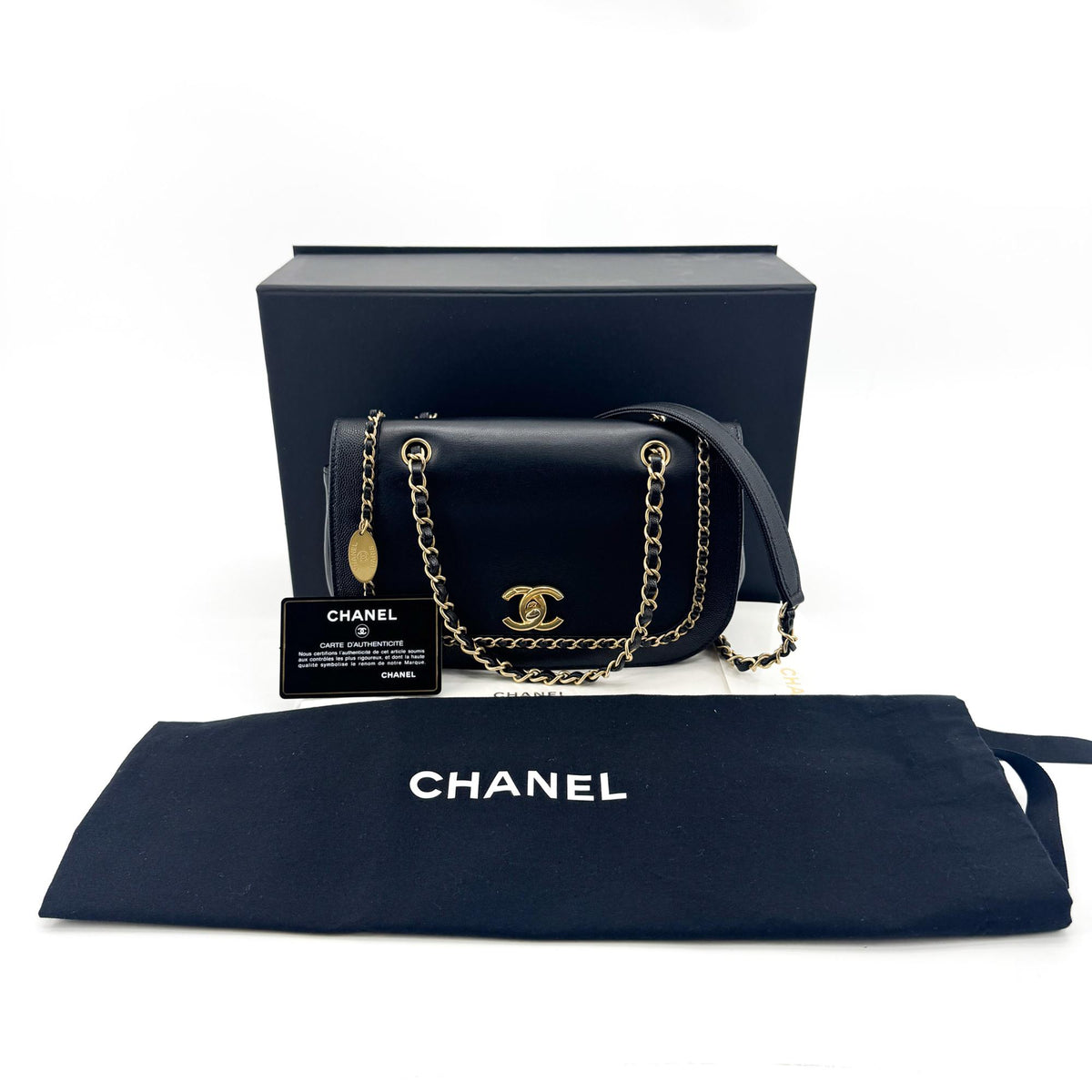 Chanel Chain Around Flap Shoulder Bag Black