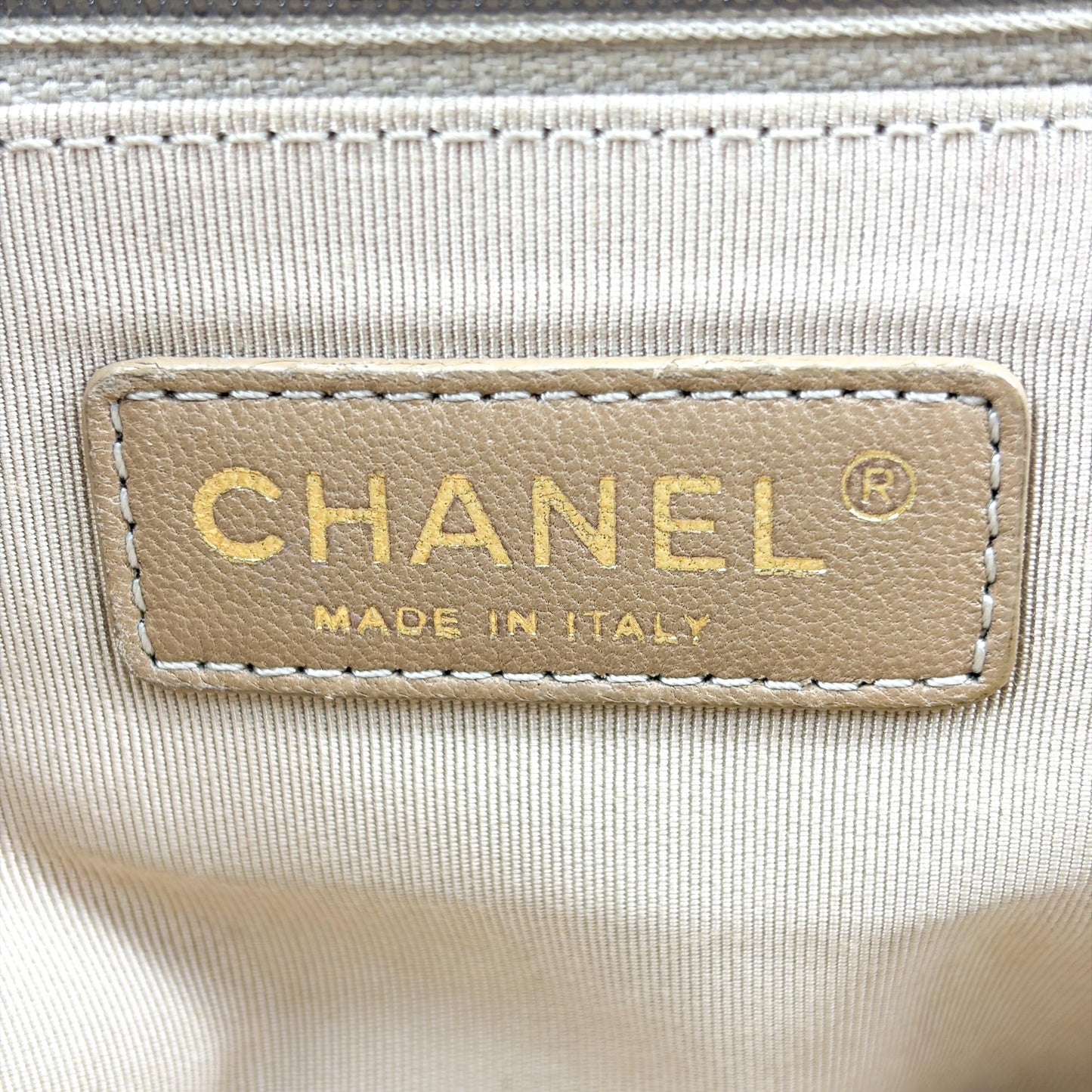 Chanel Stitch Detail Classic Flap Bag Medium Brown Gold Hardware