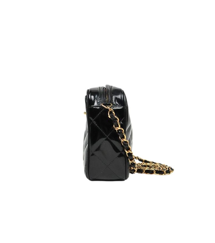 Chanel Black Faden Quilted CC Chain Shoulder Bag