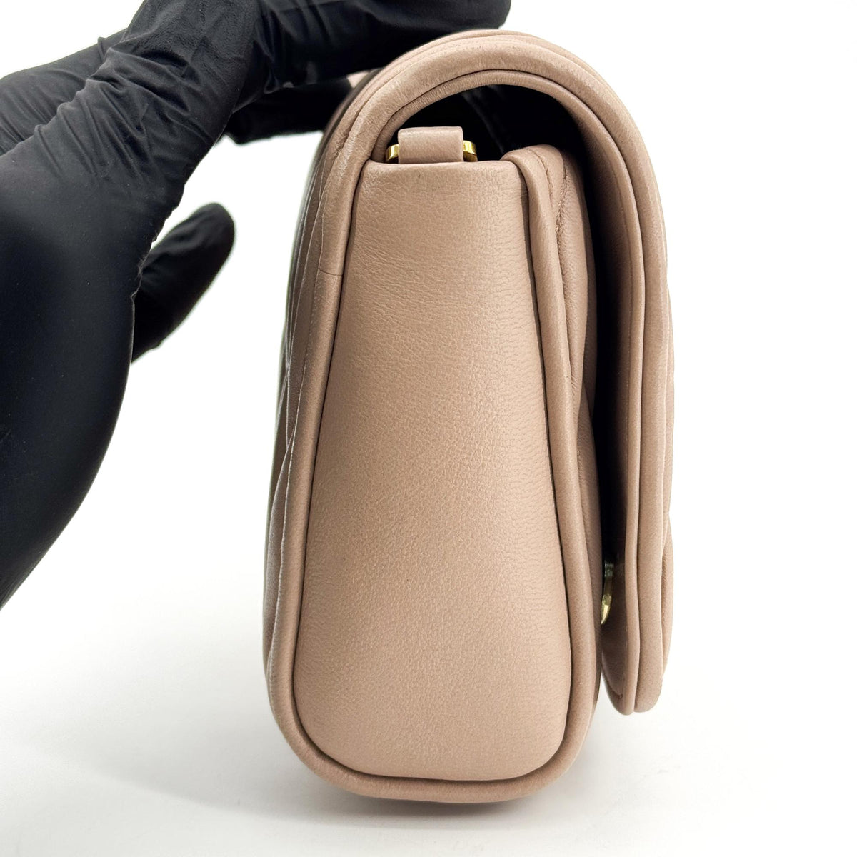 Miu Miu Matelassé Napa Leather Mini Chain Crossbody Bag Beige