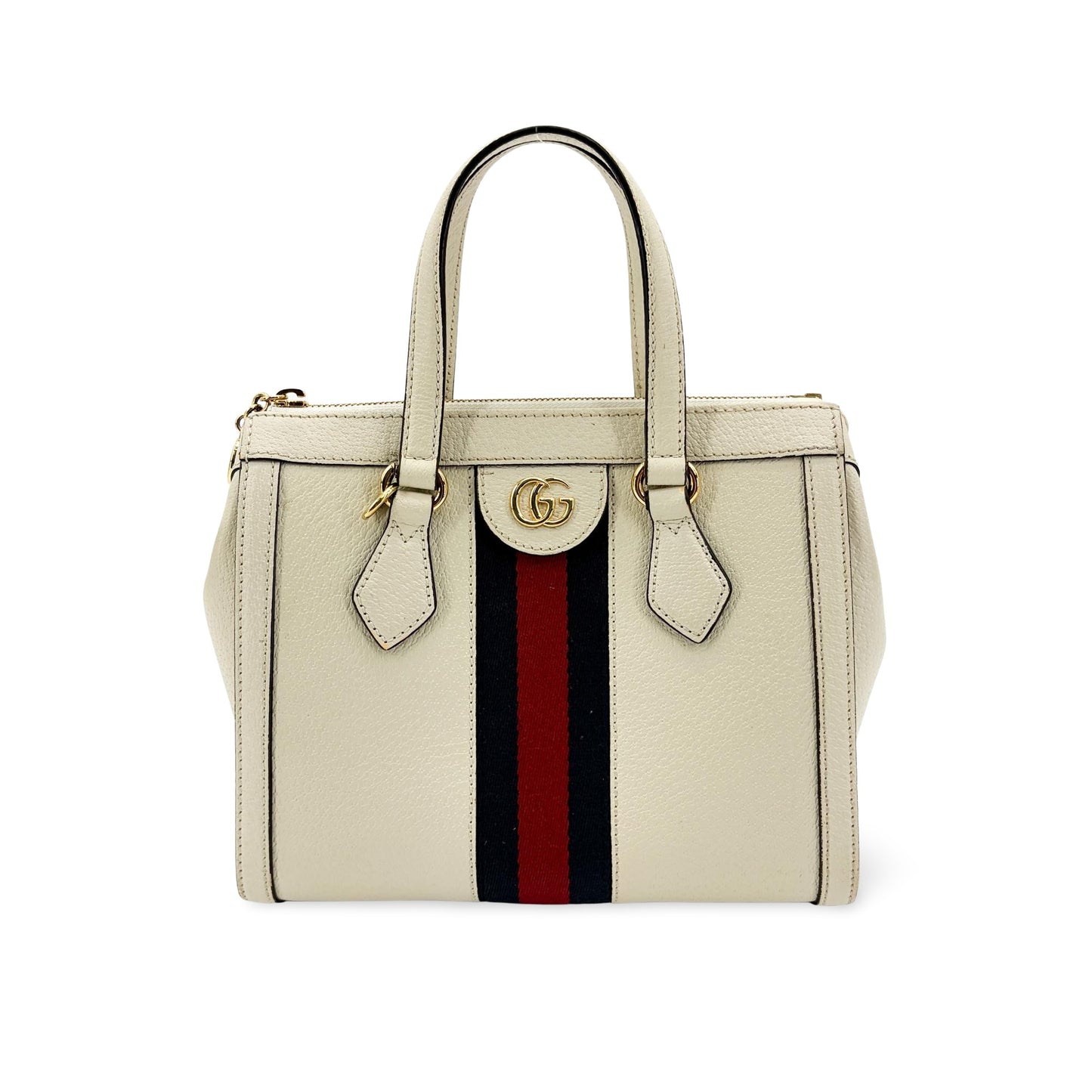 Gucci Ophidia Small Top Handle Bag White Leather
