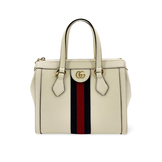 Gucci Ophidia Small Top Handle Bag White Leather