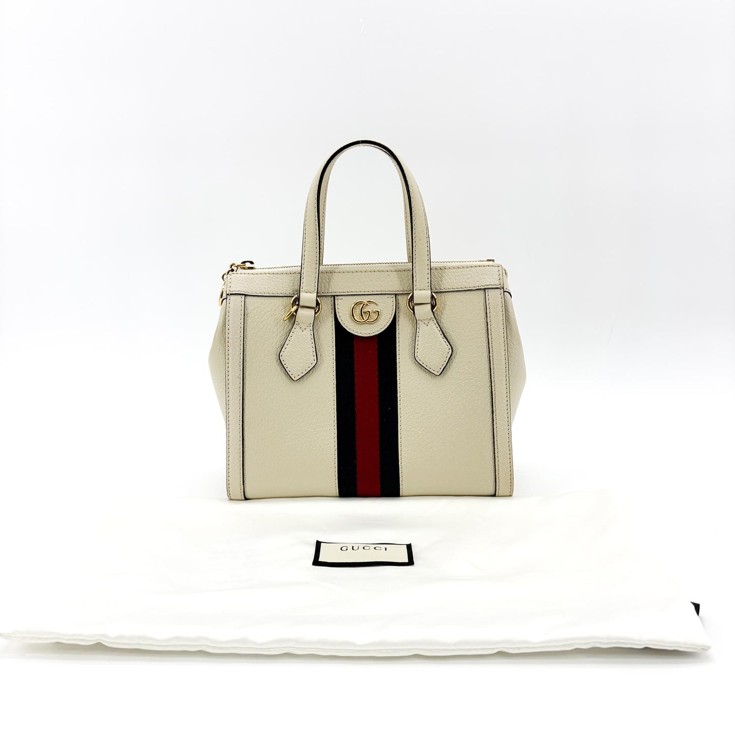 Gucci Ophidia Small Top Handle Bag White Leather