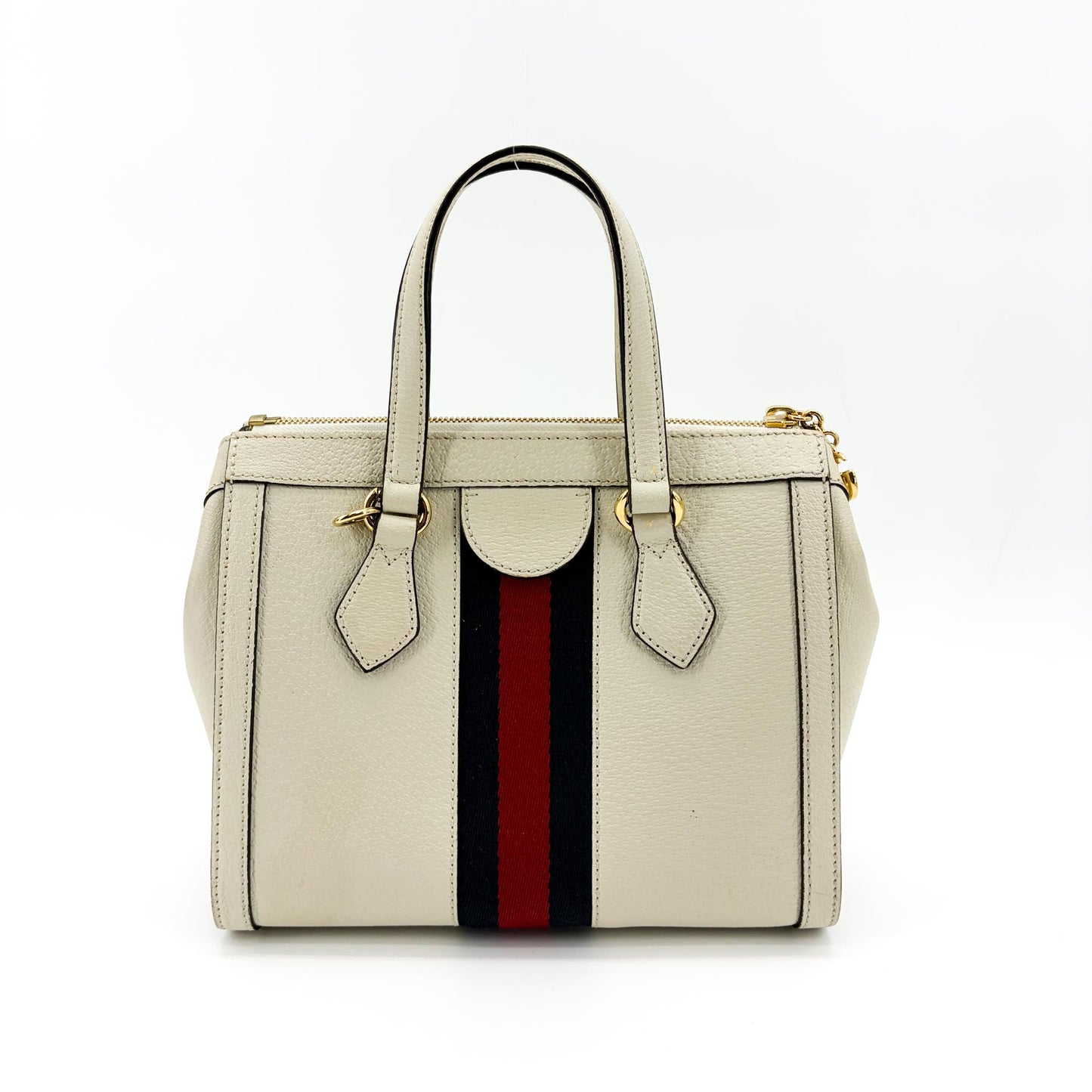 Gucci Ophidia Small Top Handle Bag White Leather