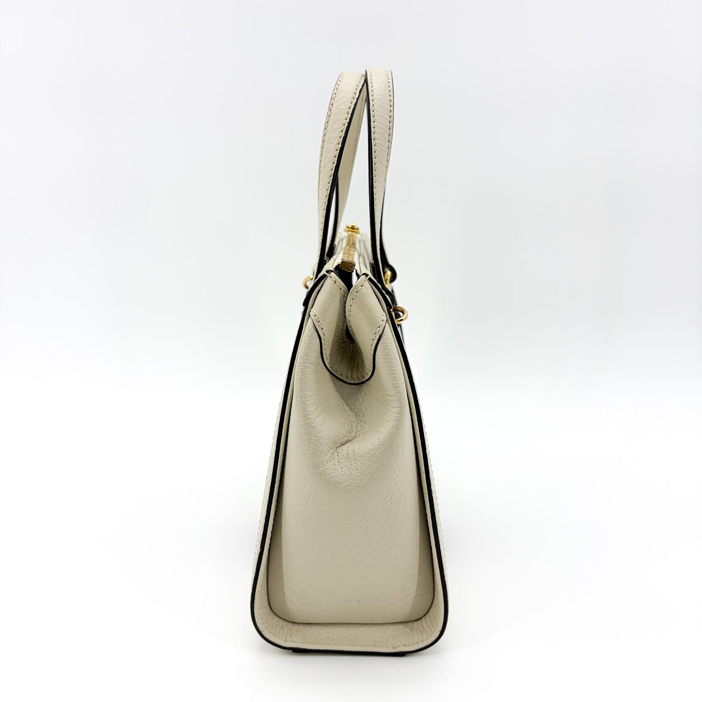 Gucci Ophidia Small Top Handle Bag White Leather