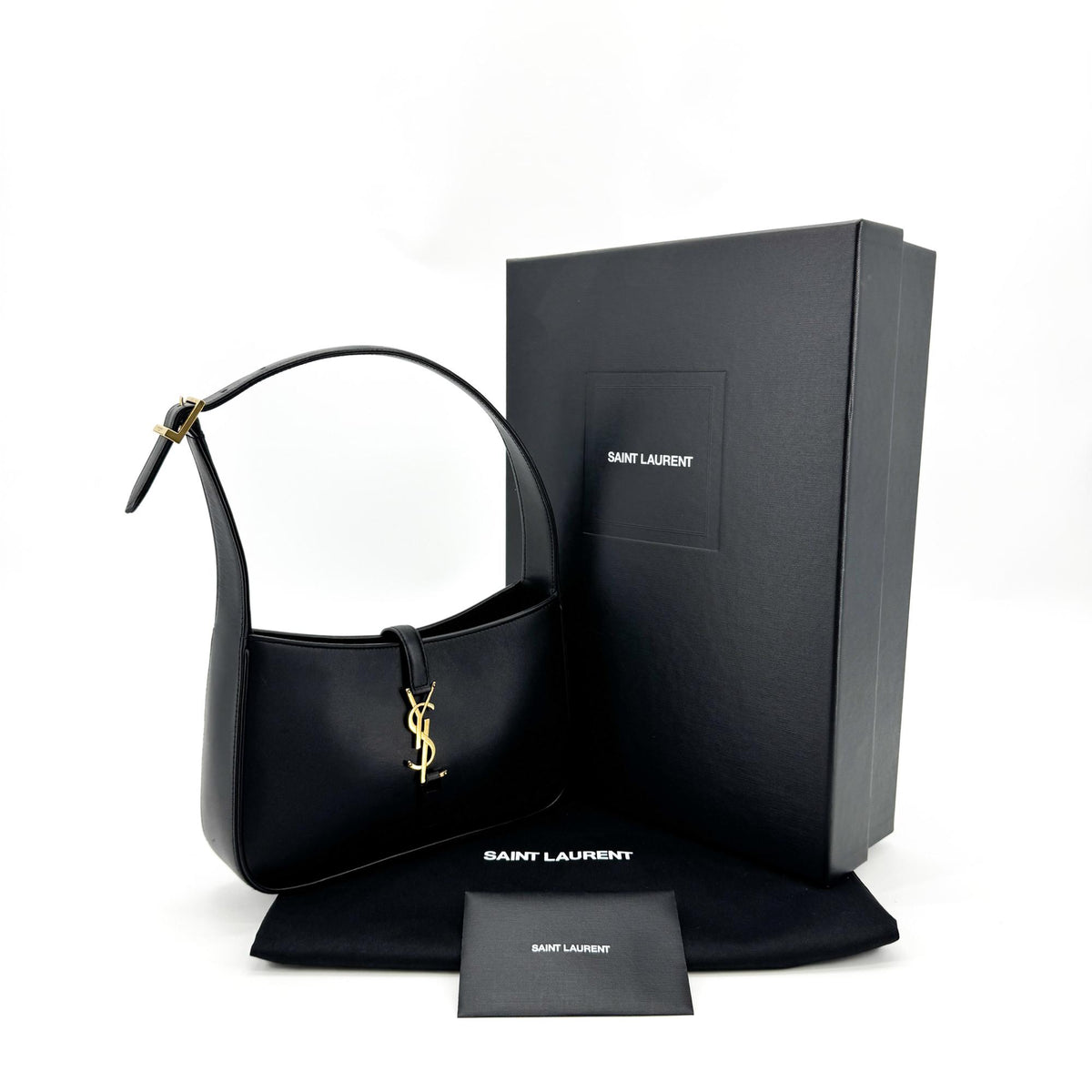 Saint Laurent Le 5 A 7 Hobo Bag Smooth Leather Black