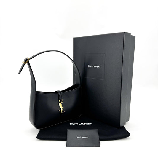 Saint Laurent Le 5 A 7 Hobo Bag Smooth Leather Black