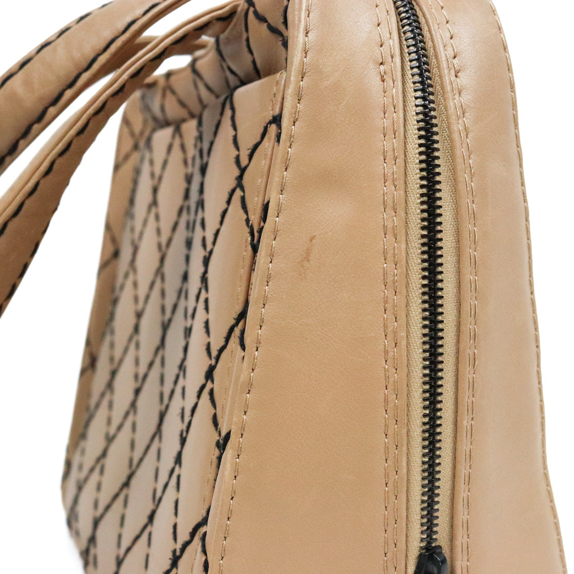 Chanel Beige Wild Stitch Tote Bag