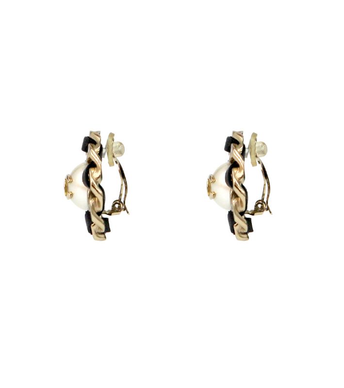 Chanel Round CC Gold Earrings