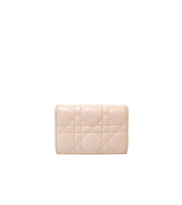 Dior Pink Caro Cannage Card Wallet