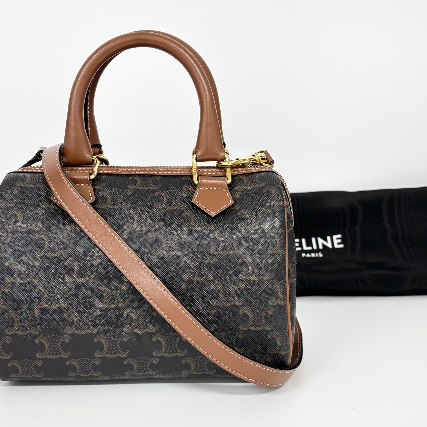 Celine Triomphe Canvas Mini Boston Bag