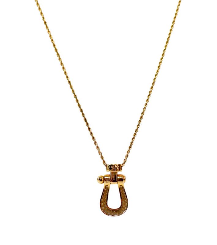 Fred Large 18K Pavé Diamond Post Necklace