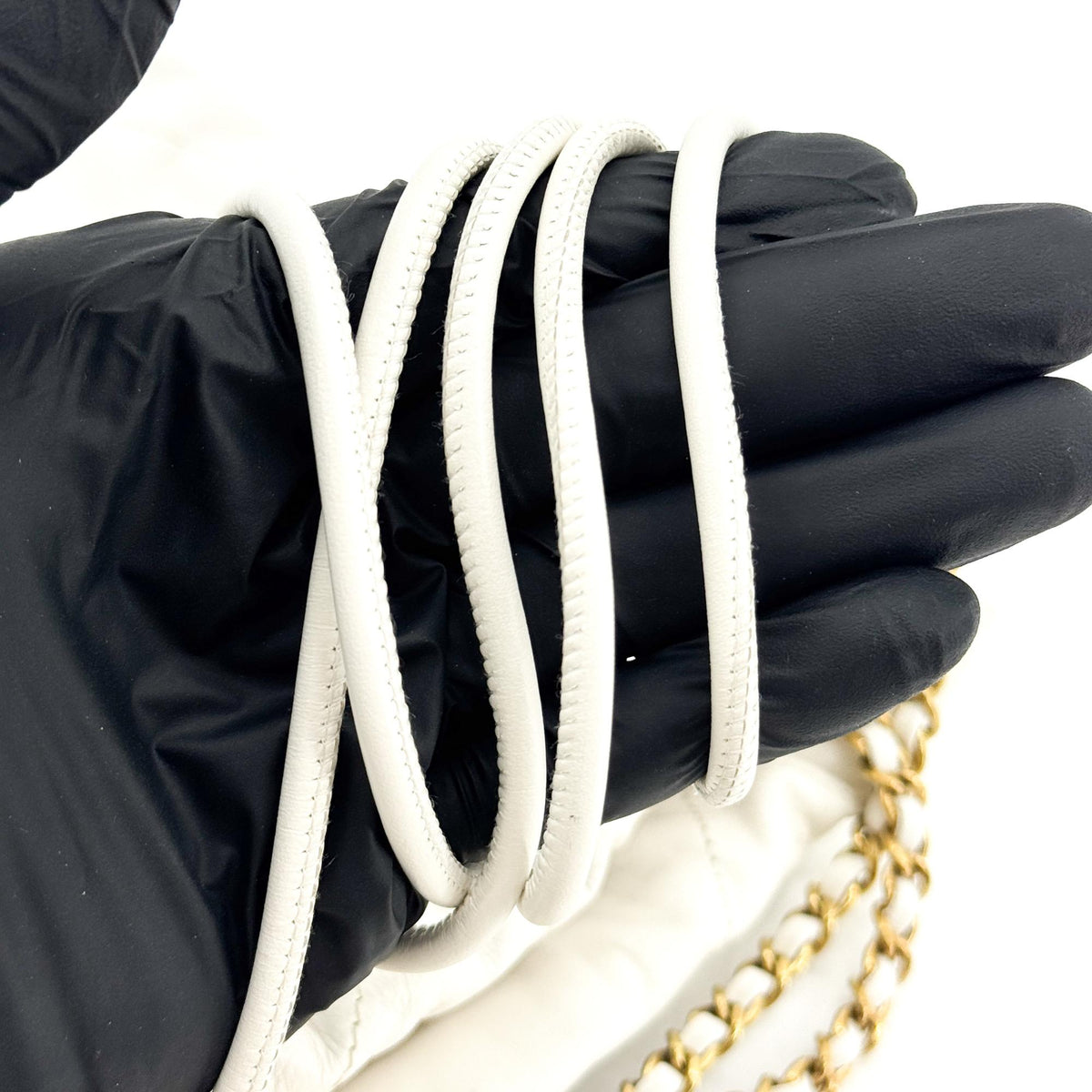 Chanel 22 Mini Clutch White Gold Hardware