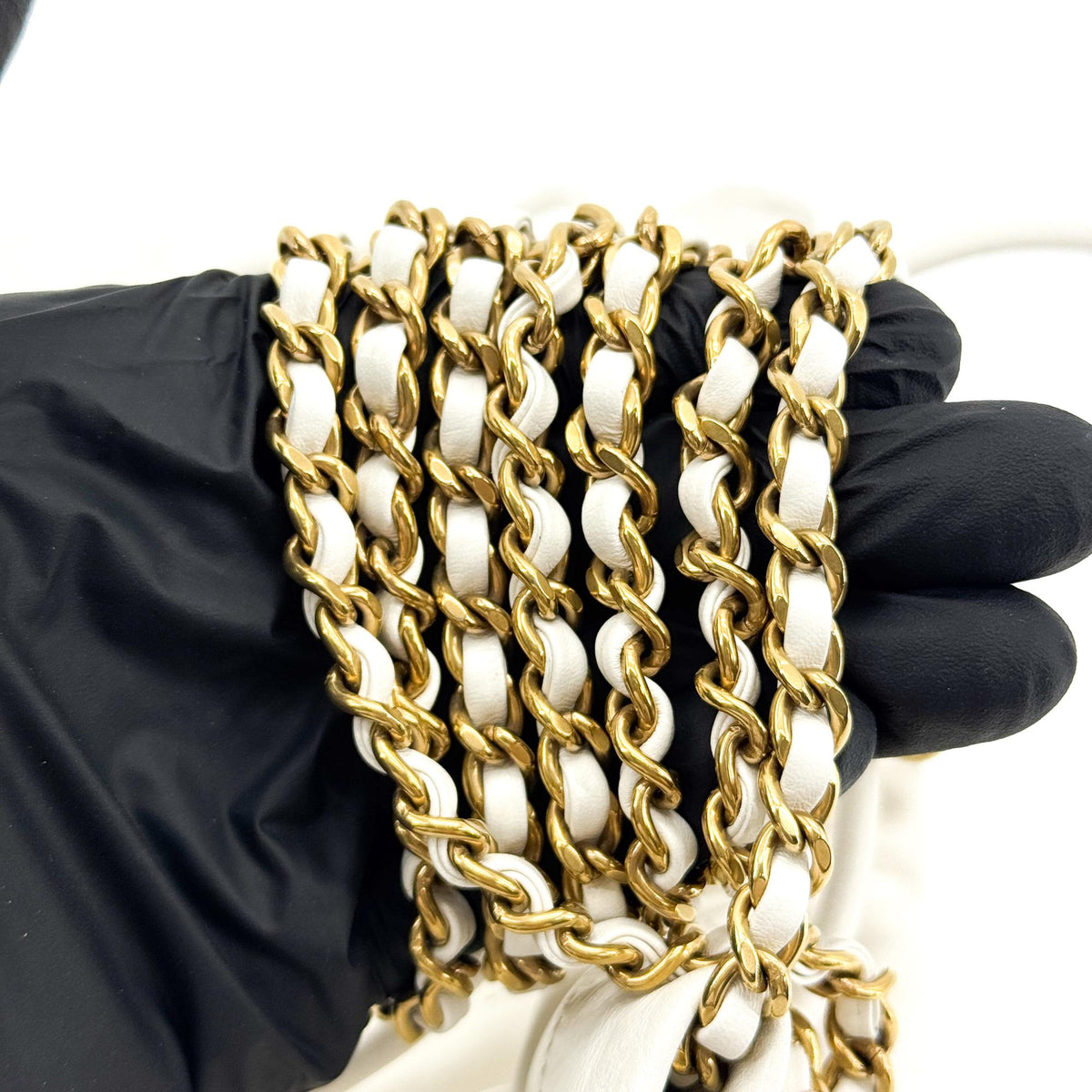 Chanel 22 Mini Clutch White Gold Hardware