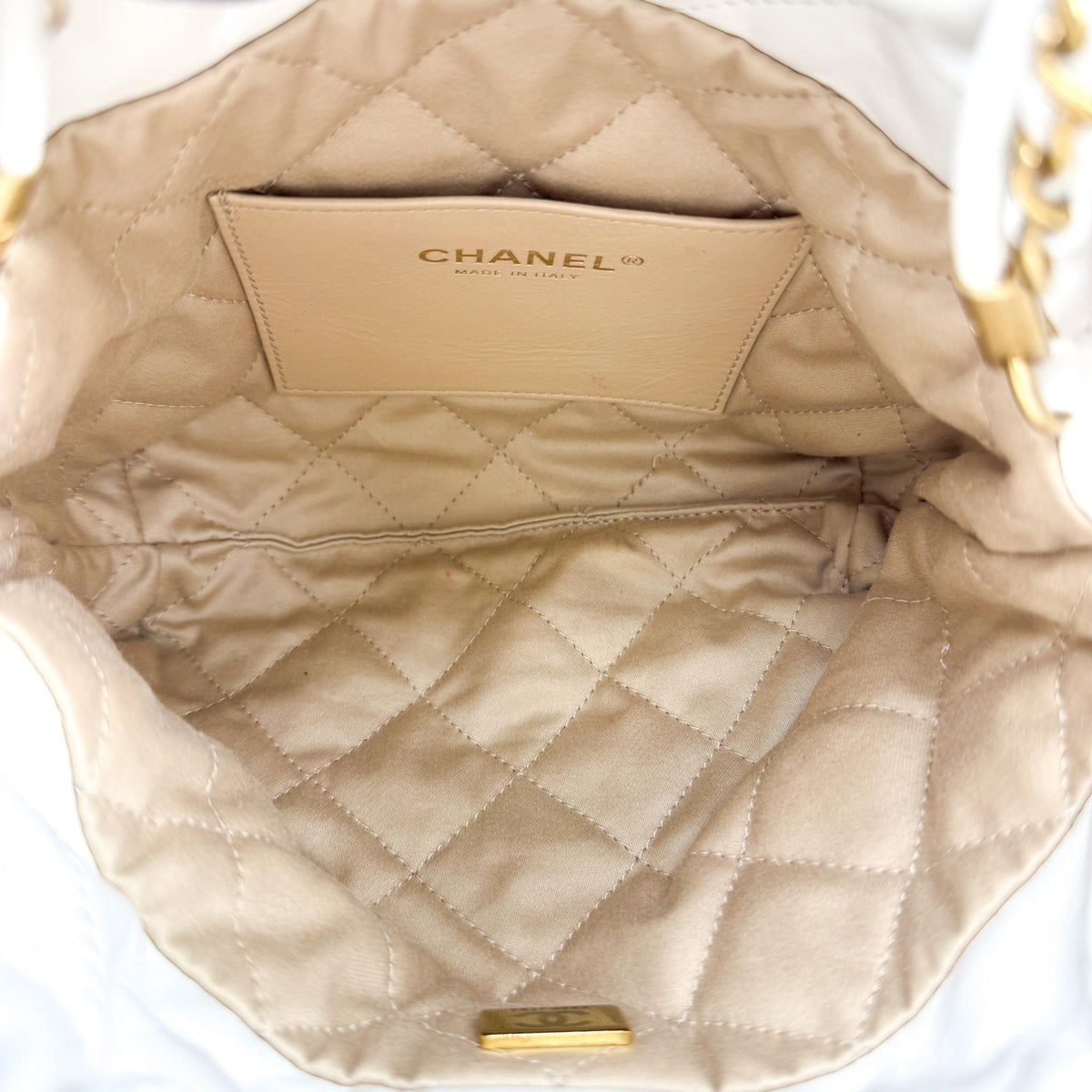Chanel 22 Mini Clutch White Gold Hardware