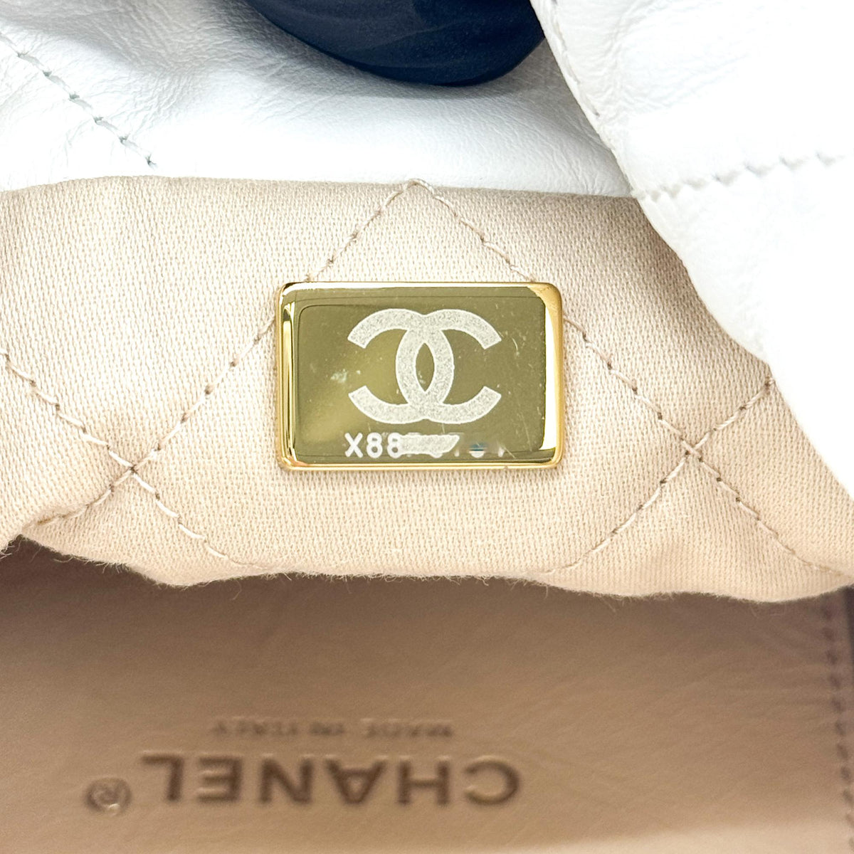 Chanel 22 Mini Clutch White Gold Hardware