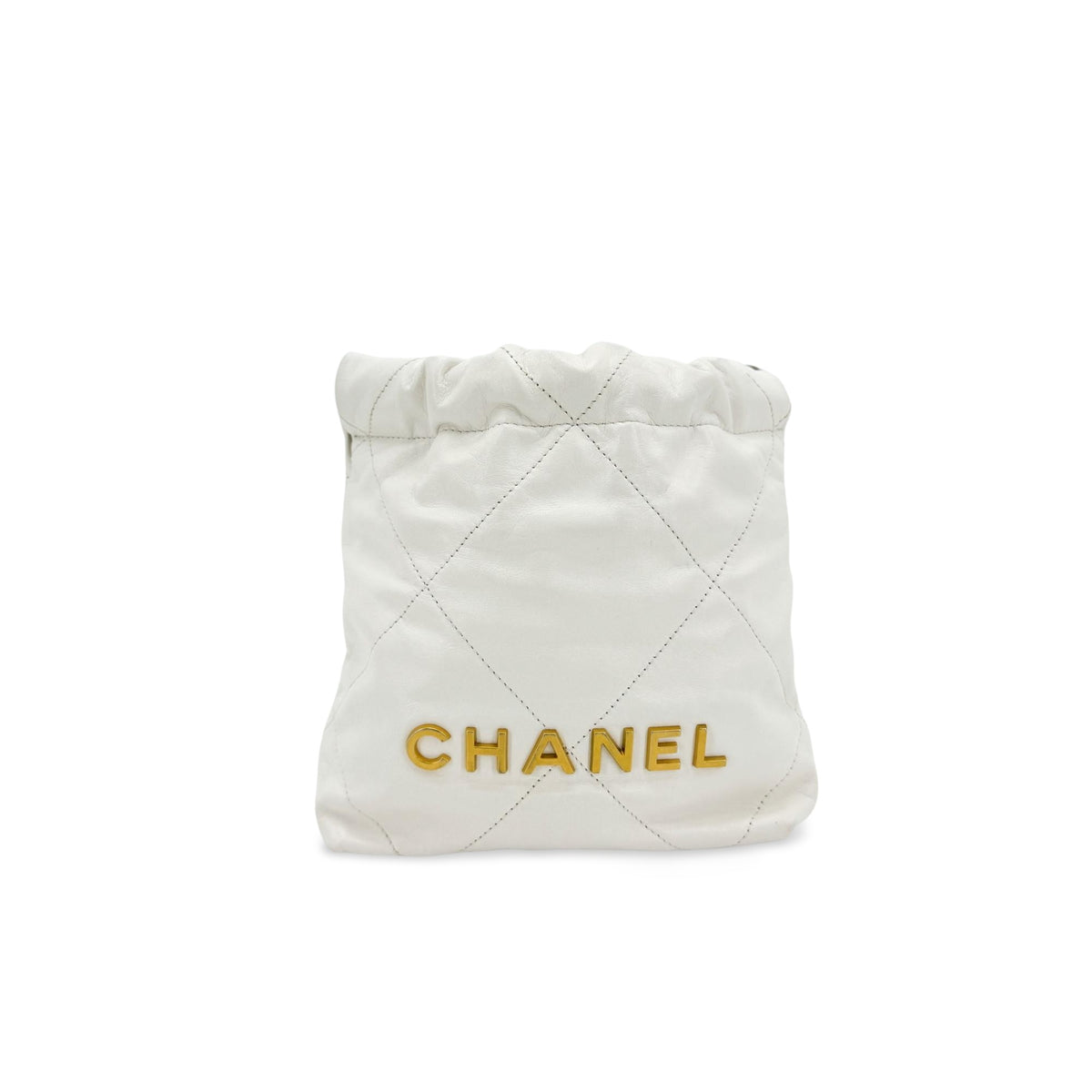 Chanel 22 Mini Clutch White Gold Hardware