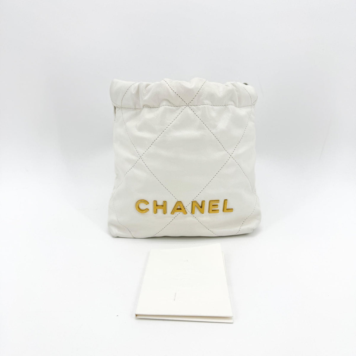 Chanel 22 Mini Clutch White Gold Hardware