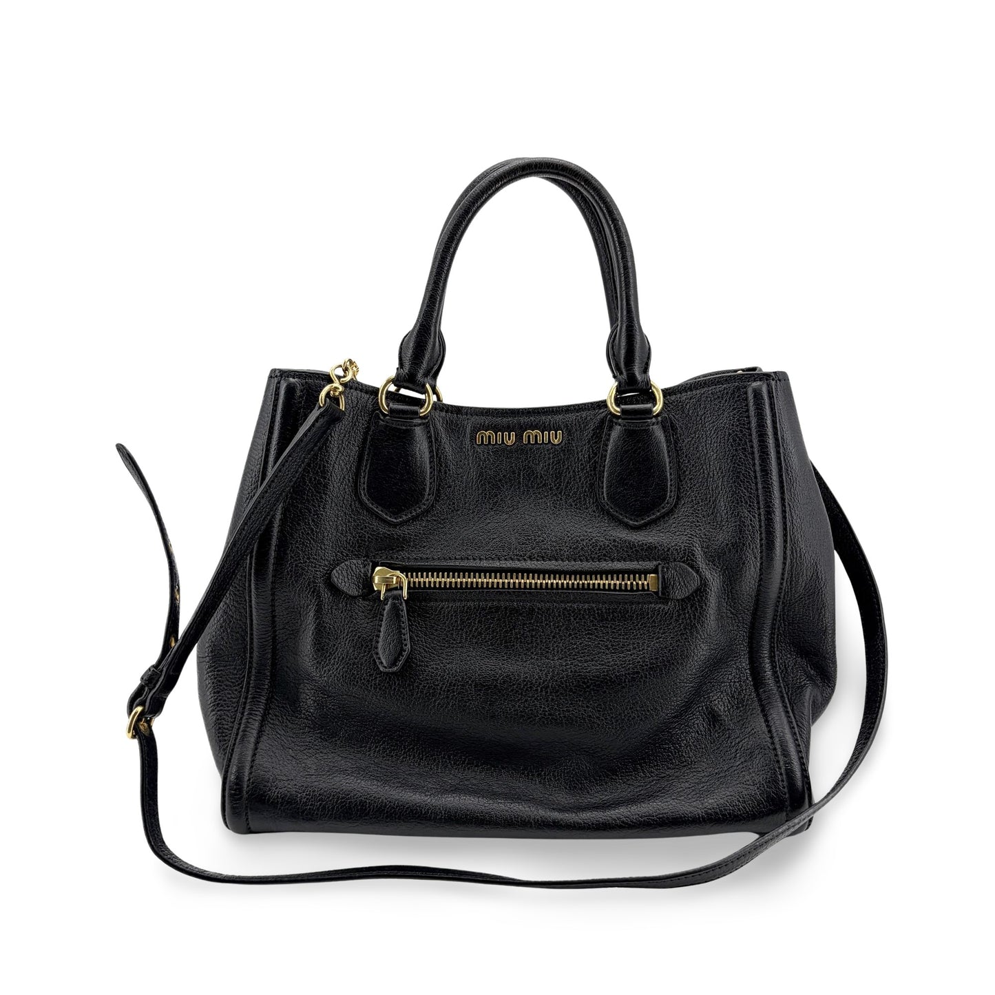 Miu Miu Vitello Fenix 2-Way Tote Bag Black