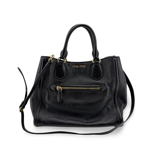 Miu Miu Vitello Fenix 2-Way Tote Bag Black