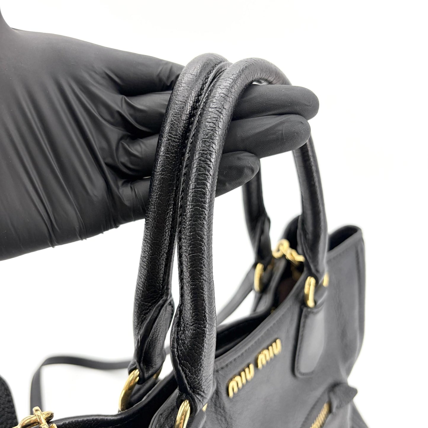 Miu Miu Vitello Fenix 2-Way Tote Bag Black