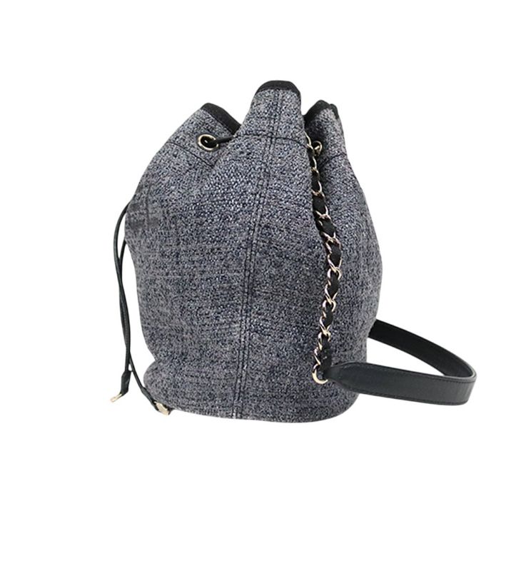 Chanel Gray Deauville Bucket Bag