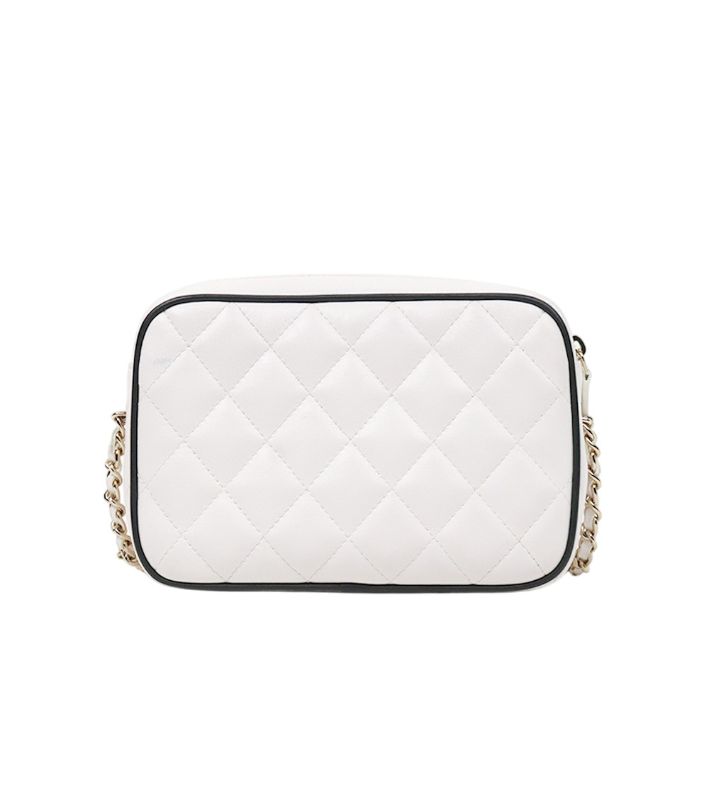 Chanel White Quilted CC Flap Chain Shoulder Bag