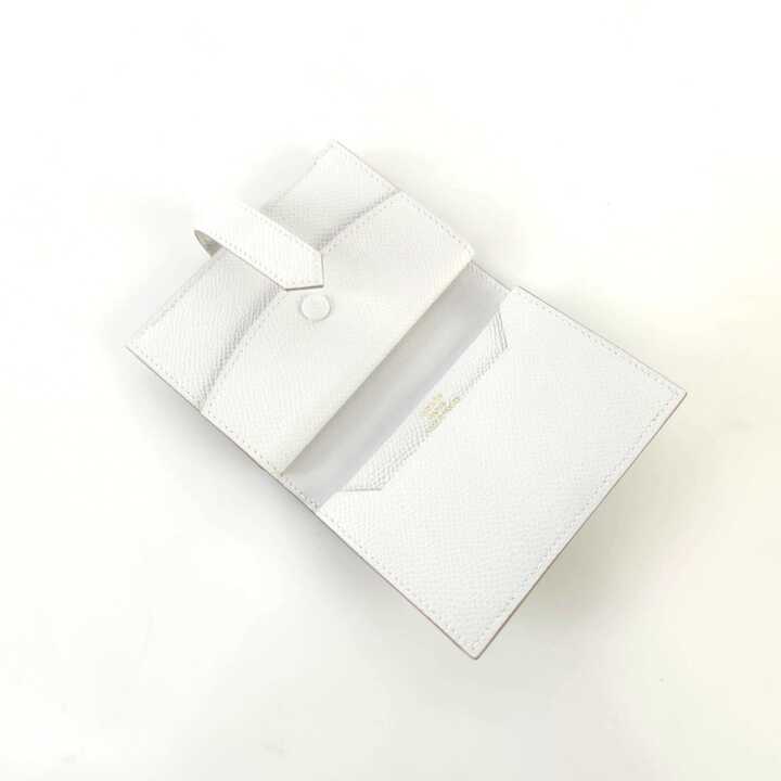 Mini Epsom Beane Wallet (White) B Engraving