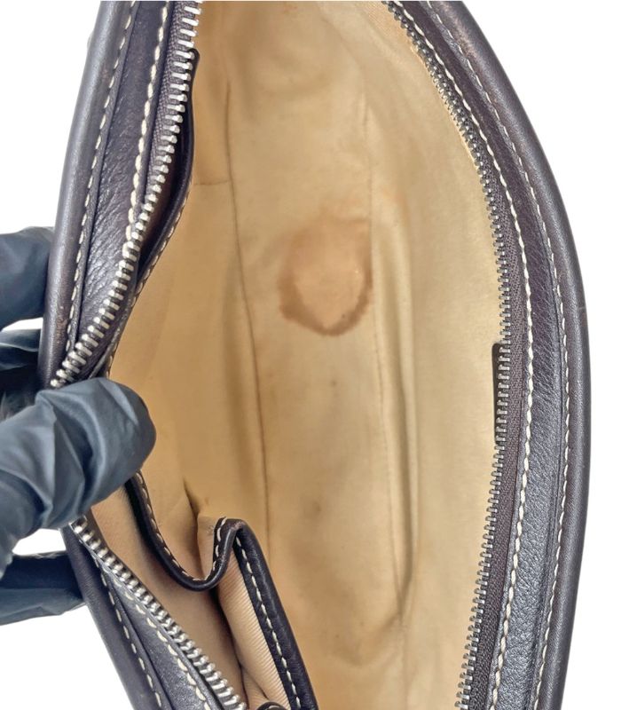 Céline White Macadam Two-Pocket Hobo Bag