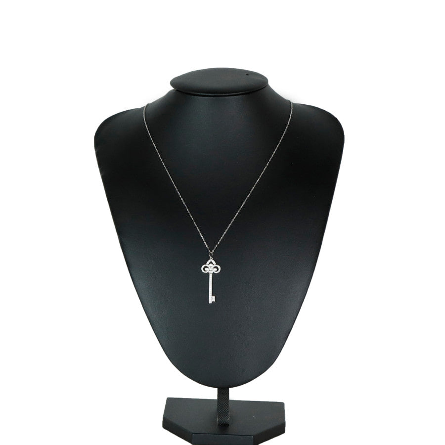 Large Fleur Diamond Platinum Necklace
