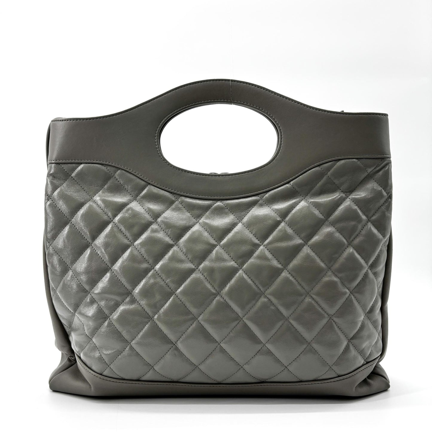 Chanel 31 Large Shopping Bag Grey Silver Hardware