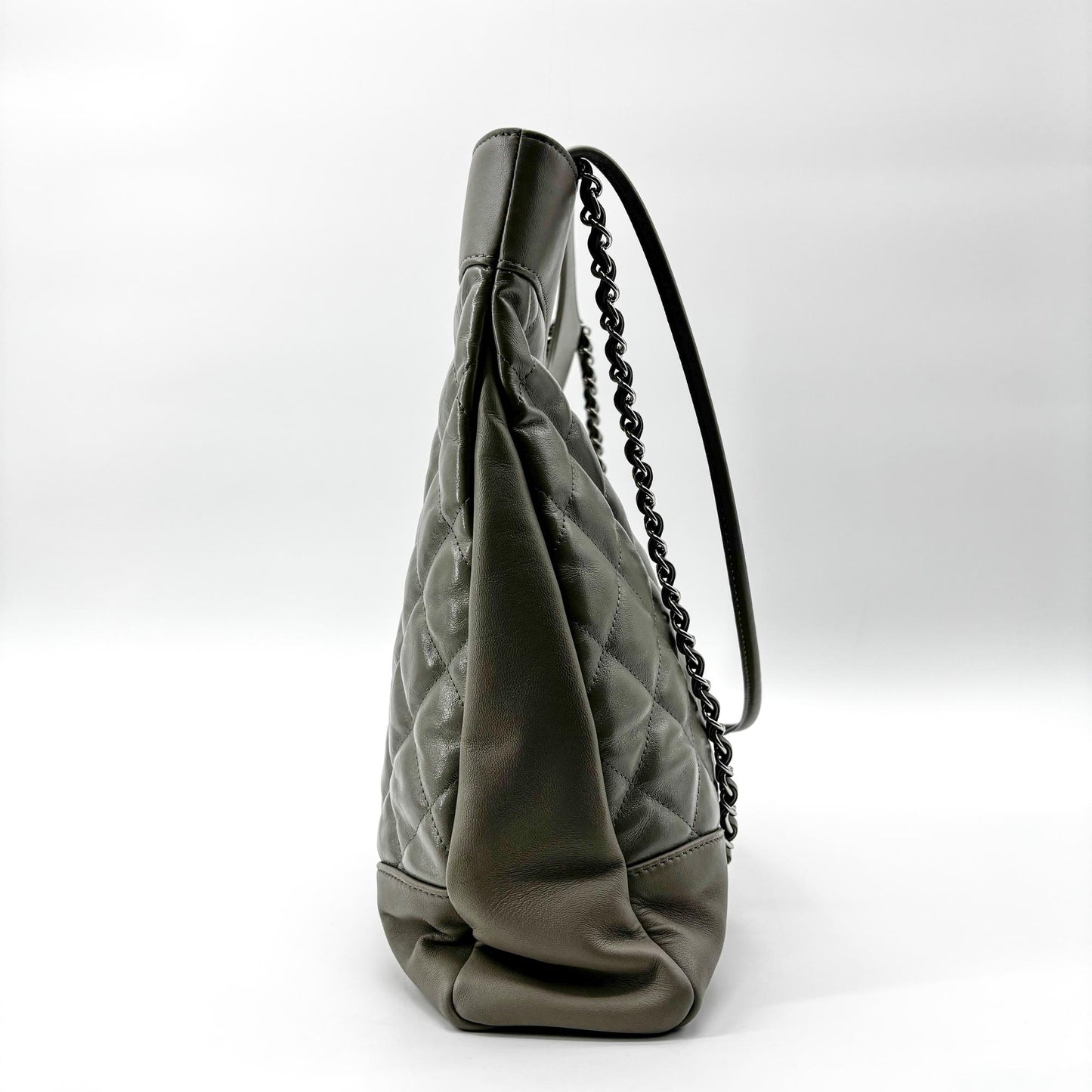 Chanel 31 Large Shopping Bag Grey Silver Hardware