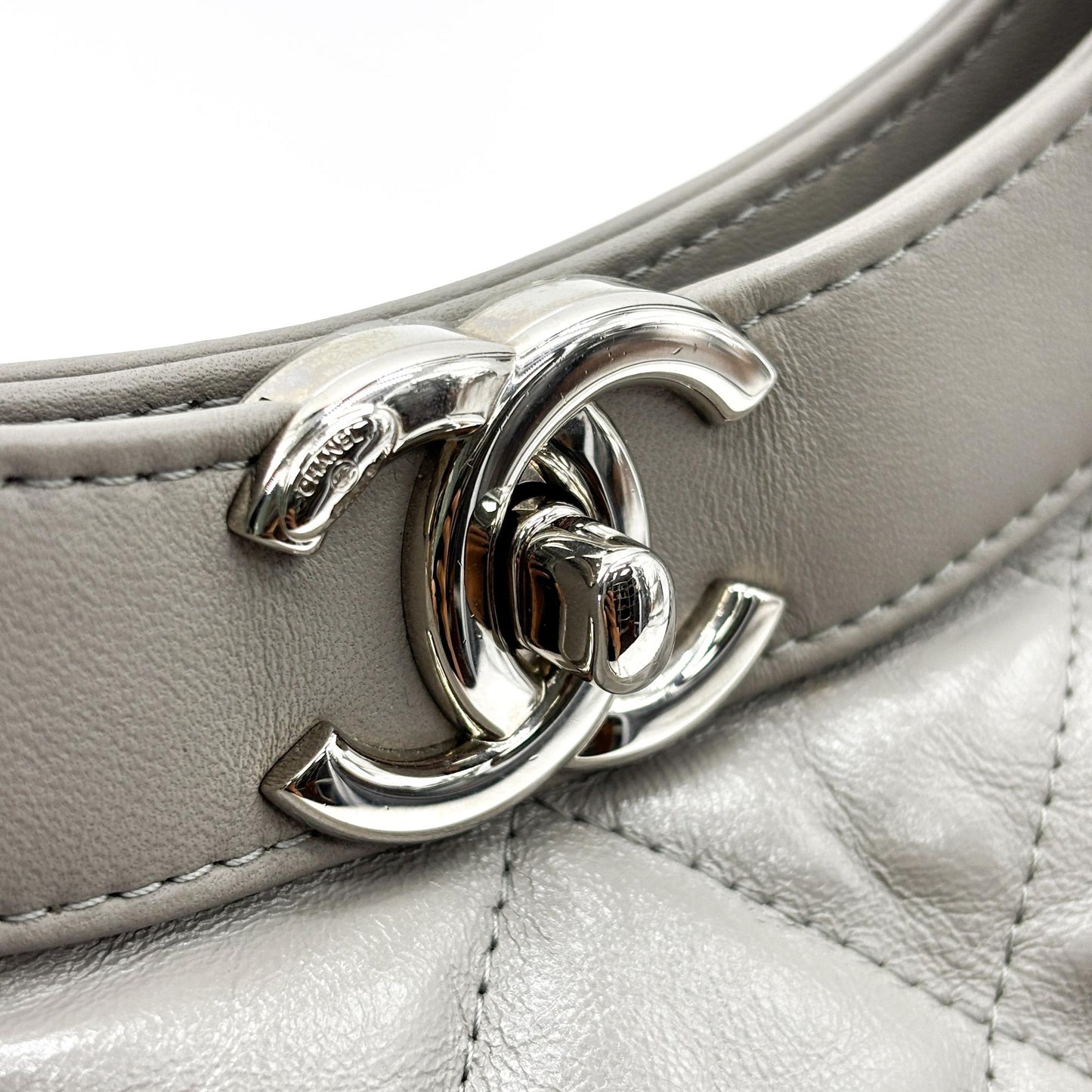 Chanel 31 Large Shopping Bag Grey Silver Hardware