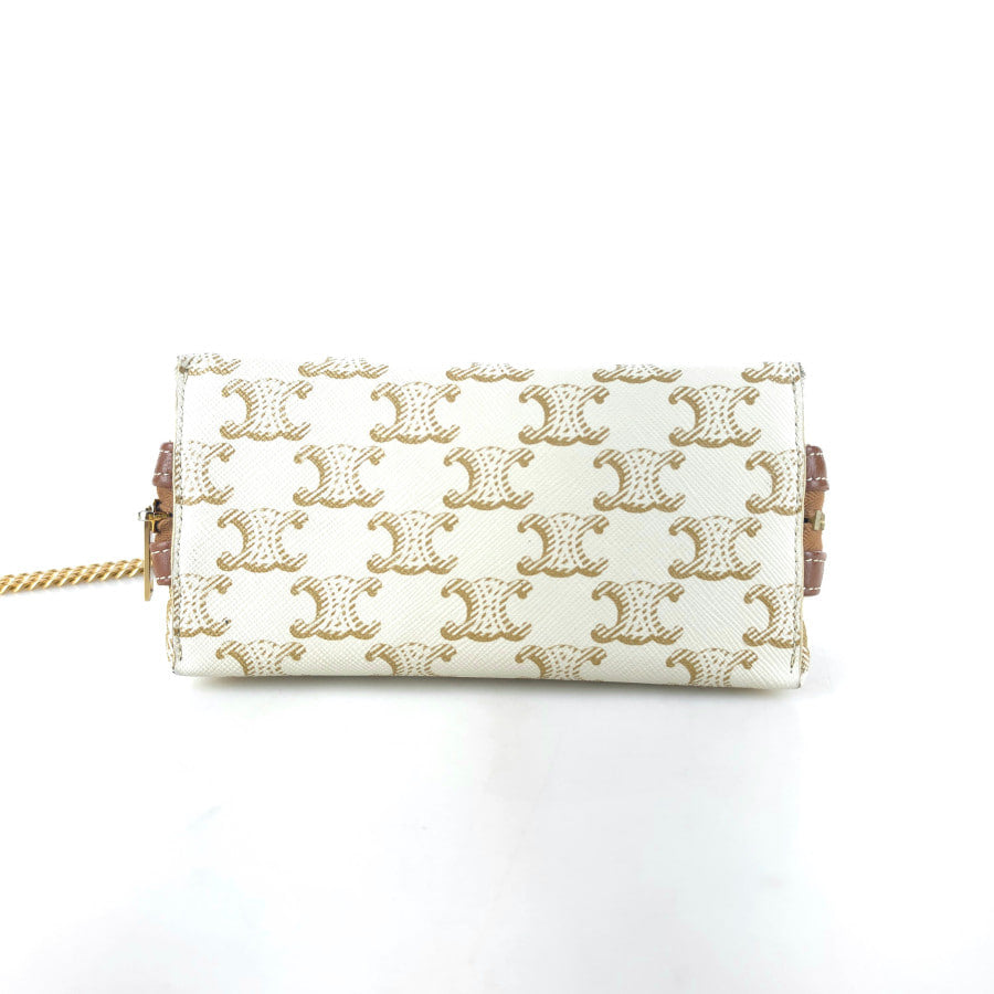 Triomphe Canvas Chain Clutch Crossbody Bag 10E382