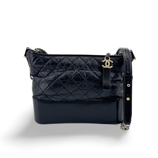 Chanel Gabrielle Small Hobo Bag Black Vintage Calfskin