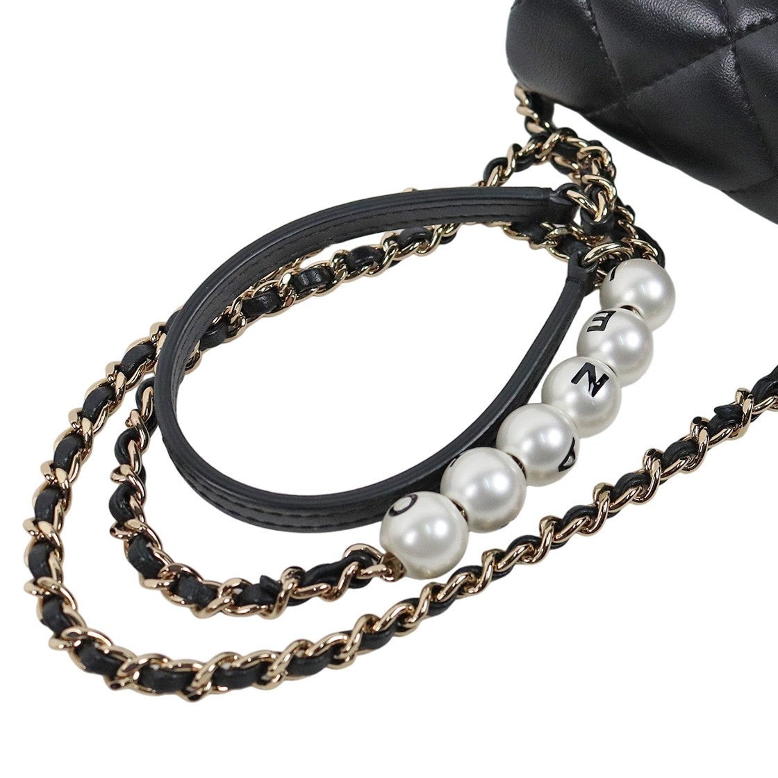 Chanel Black Pearl Chain Crossbody Bag